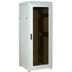 Шкаф сетевой 19' LINEA N 28U 800х800мм стеклянная передняя дверь задняя металлическая серый