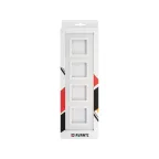 Рамка из натурального стекла, ''Avanti'', белая, 8 модулей