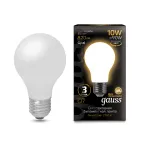 Лампа светодиодная Black LED Filament A60 OPAL E27 10W 820lm 2700К | 102202110 | Gauss