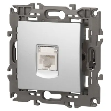 Розетка RJ45, Эра Elegance, алюминий, 14-3107-03