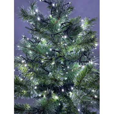 Гирлянда LED Нить Мишура 3,9 м зеленый провод, холодный свет, 220V ENIN - GC