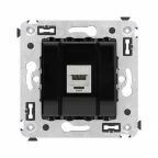 Avanti Компьютерная розетка RJ-45 без шторки в стену, кат.6А одинарная экранированная, Черный квадрат