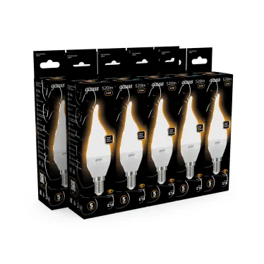 Лампа светодиодная LED 6,5Вт E14 220В 2700К свеча на ветру | 104101107 | Gauss