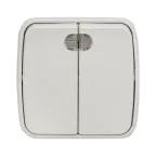 Выключатель Минск двухклавишный ОП 10А с индикатором белый