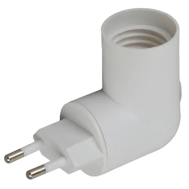 Переходник вилка-Е27 с выключателем, белый | Б0027981 | ЭРА