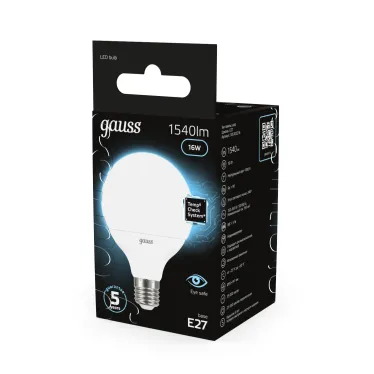 Лампа светодиодная Black LED G95 E27 16W 1400lm 4100K | 105102216 | Gauss