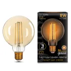 Лампа светодиодная Black LED Filament G95 E27 8W Golden 740lm 2400К | 105802008 | Gauss