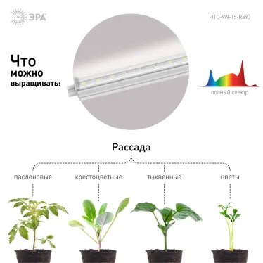 Светильник линейный полного спектра FITO-9W-T5-Ra90