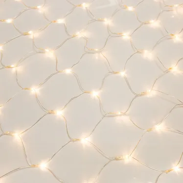 Гирлянда Сеть 1,5х1,5 м, прозрачный ПВХ, 96 LED теплый белый | 215-106 | NEON-NIGHT