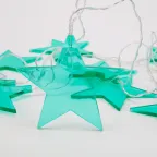 Гирлянда светодиодная Звездопад бирюзовая 10 LED, 2,25 м, прозрачныйПВХ, белый цвет свечения, 2 х АА (батарейки не в комплекте) | 304-004 | NEON-NIGHT