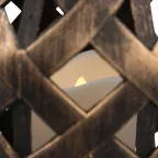 Декоративный фонарь со свечкой, плетеный корпус, бронза, размер 14х14х16,5 см, цвет теплый белый | 513-055 | NEON-NIGHT