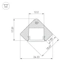 Профиль с экраном ALU-D45-2000 ANOD+FROST (ARL, Алюминий)