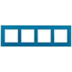 Рамка на 4 поста, стекло, Эра Elegance, голубой+бел, 14-5104-28