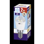 Лампа светодиодная LED 2Вт Т26 Е14 холодный прозрачная (для холодильника)