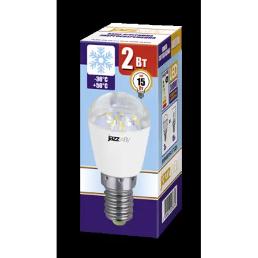 Лампа светодиодная LED 2Вт Т26 Е14 холодный прозрачная (для холодильника)