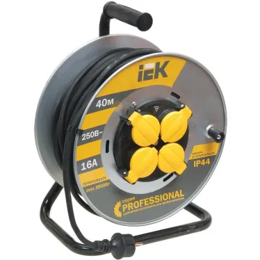 Удлинитель силовой 4 розетки шнур 40м КГ 3x2.5 УК40 с термозащитой IP44