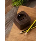 Розетка 1-местная ОП Минск 16А с заземлением темное дерево