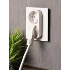 Стокгольм Механизм Розетки 2-местной с/з 16А белый с защ. штор.