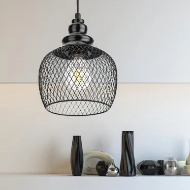 Подвес PL8 BK металл, E27, max 60W, d170 мм, черный (10/180)