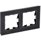 BRITE Рамка 2 поста РУ-2-2-БрЧ стекло черный