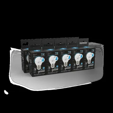 Лампа светодиодная LED 7 Вт 550 лм 4100К шар P45 нейтральный E27 AC 220В шаговое диммирование выключателем Black Gauss