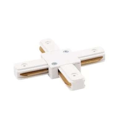 Коннектор для однофазного шинопровода X-образный белый | 612-007 | Rexant