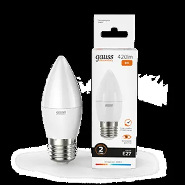 Лампа светодиодная LED 6 Вт 420 лм 3000К свеча теплый E27 AC 220В Elementary Gauss