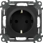Valena ALLURE Розетка силовая 2К+З 16А 250В с лицевой панелью винтовые зажимы антрацит