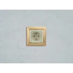 VALENA Розетка с заземлением со шторками с крышкой в рамку слоновая кость