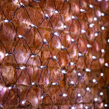 Гирлянда "Сеть" 2х1,5м, черный ПВХ, 288 LED Белые | 215-021 | NEON-NIGHT