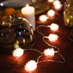 Гирлянда светодиодная Шишки 1,5 м, 10 LED, прозрачный ПВХ, цвет свечения теплый белый, 2 х АА (батарейки не в комплекте) | 303-098 | NEON-NIGHT