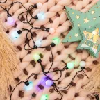 Гирлянда "Мультишарики" Ø25мм 5м, темно-зеленый ПВХ, 25 диодов, цвет RGB | 303-559 | NEON-NIGHT