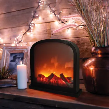 Светодиодный камин Шале с эффектом живого огня 30х13х28 см, батарейки 3хС (не в комплекте) или от USB (в комплекте) | 511-006 | NEON-NIGHT