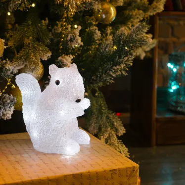 Акриловая светодиодная фигура "Белка" 17,5х12х18 см, 4,5 В, 3 батарейки AAA (не входят в комплект), 12 светодиодов, | 513-341 | NEON-NIGHT