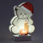 Новогодний декоративный светильник Мишка  EGNDS-07   холодный белый диодов , h 24 см, 3*АА, IP20 | Б0051931 | ЭРА