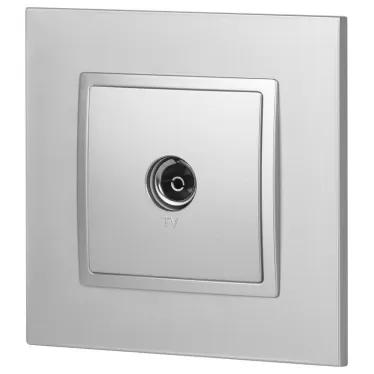Розетка TV одиночная, Эра Elegance, алюминий, 14-3101-03