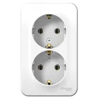 Blanca Белый О/У с изолирующей пластиной Розетка 2-ая с заземлением без шторок 16А, 250В | BLNRA010211 | SE