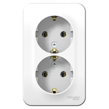 Blanca Белый О/У с изолирующей пластиной Розетка 2-ая с заземлением без шторок 16А, 250В | BLNRA010211 | SE