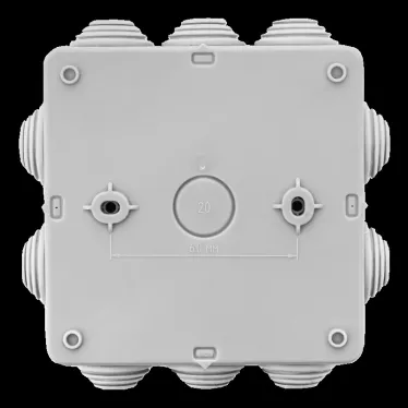 Коробка распределительная КМР-030-014 с крышкой (100х100х50) для прямого монтажа, 10 мембр. вводов серая IP55 розн. стикер EKF