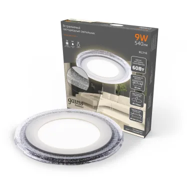 Светильник светодиодный Bubbles BL316 Кругл. 6+3W LED 3000K 540лм144х31ммO110 1/40 | BL316 | Gauss