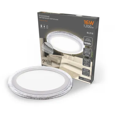 Светильник светодиодный Bubbles BL318 Кругл. 12+4W LED 3000K 1200лм193х31ммO160 1/20 | BL318 |Gauss