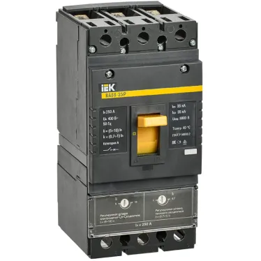 Выключатель автоматический ВА88-35Р 3Р 250А 35кА с механической регулировкой термо-магнитного расцепителя