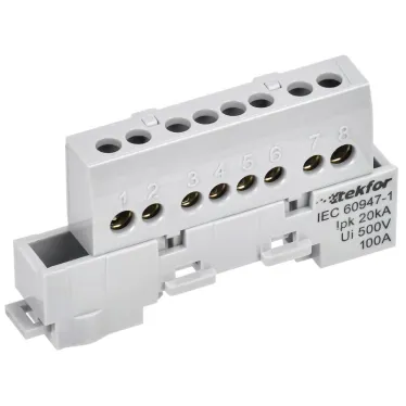 TEKFOR Шина L фаза изолированная на универсальном держателе 6х9-8-Ср IEK