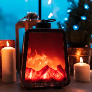 Светодиодный камин "Лофт" с эффектом живого огня 17х10х24,5 см, 3хС (не в комплекте) | 511-034 | NEON-NIGHT