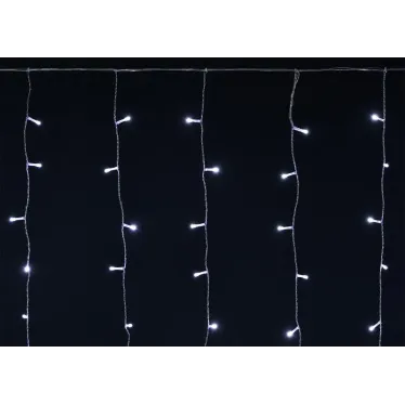 LIGHTING Гирлянда бахрома 4,5х0,7м 200 светодиодов белый свет IP44 прозрачный шнур 3м 230В транзит IEK