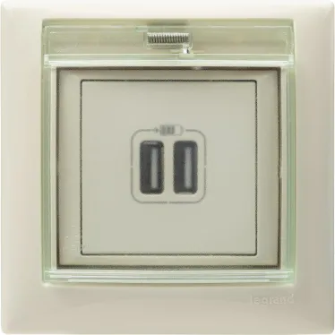 VALENA Розетка двойная USB слоновая кость