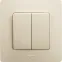 ETIKA Выключатель двухклавишный слоновая кость безвинтовые зажимы 10АХ