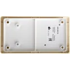 Блок: розетка + выключатель трехклавишный бежевый