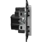 Valena LIFE Розетка силовая 2К 16А 250В c лицевой панелью алюминий со шторками безвинтовые зажимы