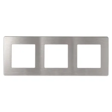 Рамка для розеток и выключателей Серия 12 12-5103-03 на 3 поста, Сатин, алюминий